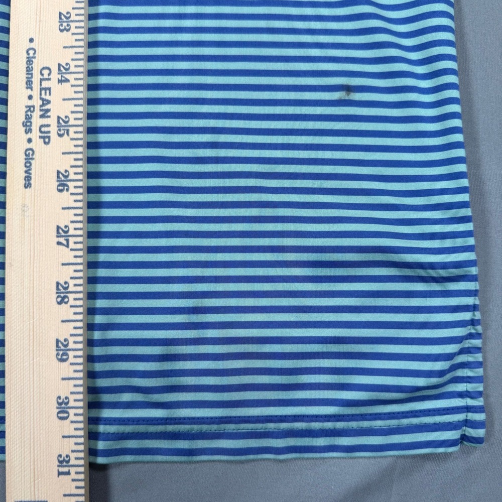 RLX Ralph Lauren Polo Shirt Mens XL Blue Striped Performance Short Sleeve Good - Picture 8 of 11